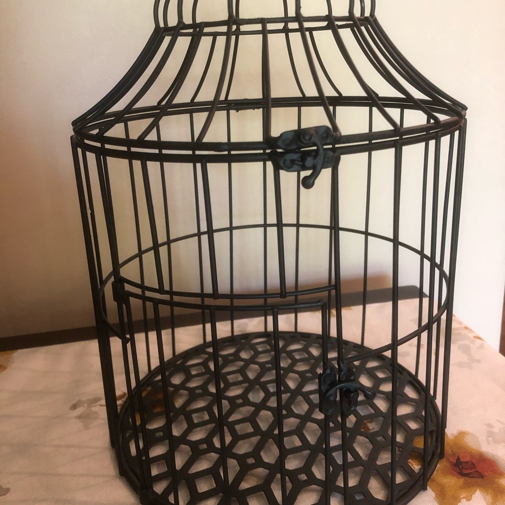Wedding Card Holder Black Bird Cage